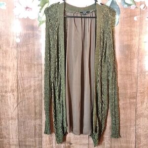 S LINE CARDIGAN DARK GREEN SMALL/MEDIUM